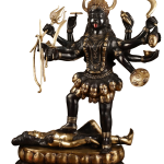 Large Brass Kali Mata Black Edition 33" - Monumental Temple Sculpture | Jaipurio